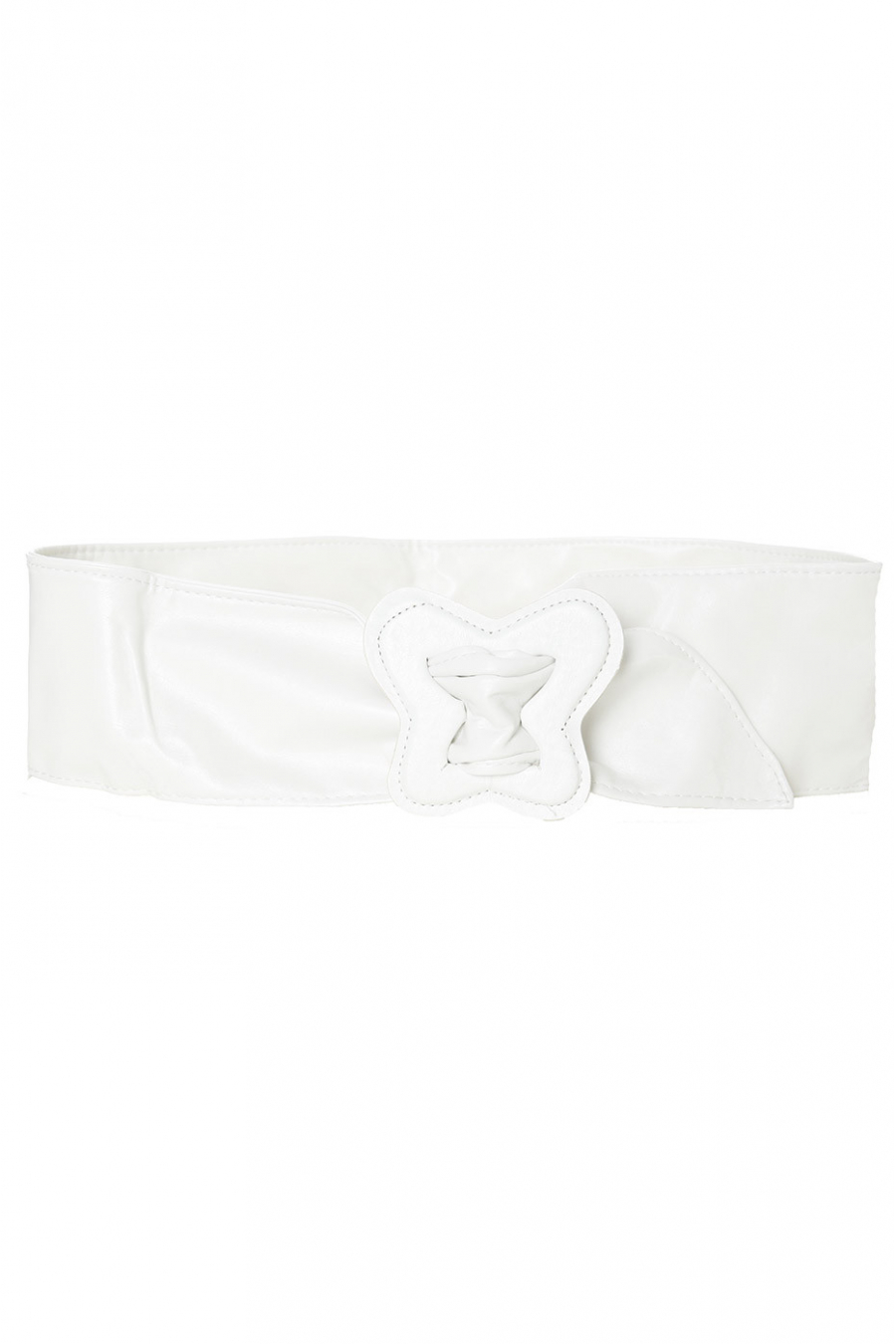Lightweight white belt with butterfly buckle. BG-PO38 - 1