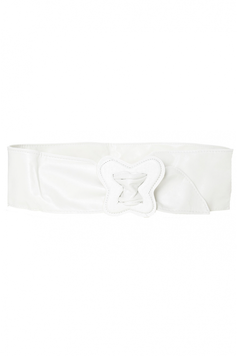Lightweight white belt with butterfly buckle. BG-PO38 - 1