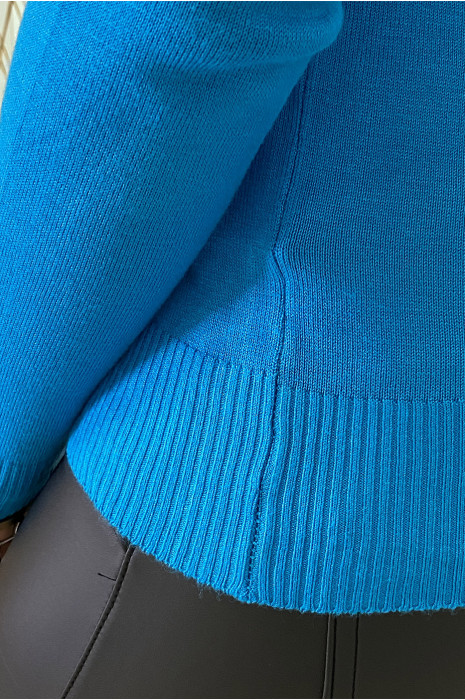 Very stretchy and very soft blue knit cardigan - 8