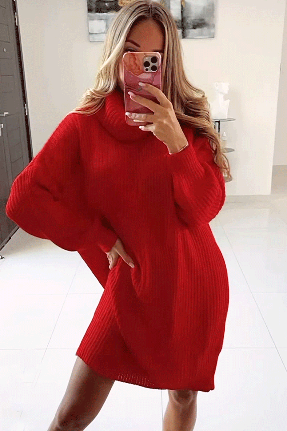 Maddy robe pull rouge